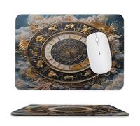 Abstract Colorful Constellation Non-Slip Base Mousepad,Beautiful Fantasy Boho Floral Galaxy Night Starry Sky Stitched Edges for Decoration,Most Types of Mouse 9.4"x7.9"