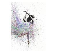 Abstract Colorful Dancing Girl Canvas Painting Ballerina Posters and Print Wall Art Picture for Living Room Decor 40x50cm/15.7”x19.6”/NoFrame