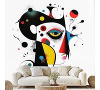 Abstract Colorful Face 3D Wallpaper Modern Geometric Mural 200x140 cm Abstract Polka Dot Wall Wallpaper Non-Woven for Bedroom Living Room Peel and Stick Wall Art Qe61D