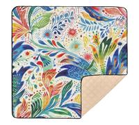 Abstract Colorful Floral Modern Soft Thick Baby Playmat for Floor Waterproof Baby Kick Crawling Mat for Baby Kids Toddlers Infants, 50'' x 50''