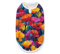 Abstract Colorful Flowers Poppies Funny Dog Vest Cute Sleeveless Pet Shirt Pullover Cats T-Shirts Tank Tops 2XL