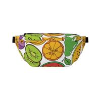 Abstract Colorful Fruit Pattern Lemon and Kiwi Bumbags Fanny Packs for Running Hiking, Chest Bag Outdoor Sport Hiking Waistpack for Women Men