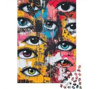 Abstract Colorful Human Eyes Jigsaw Puzzle for Adults 1000 Piece Jigsaw Puzzle Artistic Design Relax Family Fun Gift Focus Improvement 70x50cm/1000pcs