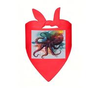 Abstract Colorful Octopus Dog Bandanas Triangle Dog Scarf Soft Bibs Kerchief for Small Medium Large Pets, Stylish Handkerchief Adjustable Pet Bandana for Birthday, Wedding, Party