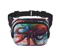 Abstract Colorful Octopus Fanny Pack Fashion Belt Bag Lightweight Waist Pouch With Adjustable Strap Crossbody Bags For Women Travel Sports Running