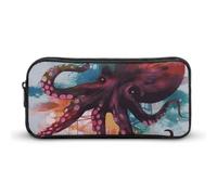 Abstract Colorful Octopus Pencil Case Large Capacity, Minimalist Pencil Pouch, Lightweight & Durable Small Storage Bag for Office Supplies Organizer