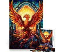 Abstract Colorful Phoenixx 1000 Piece Jigsaw Puzzles for Adults Teenagers Recall Boost Tight Cut Real Challenge Art Display (38x52cm)