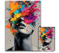 Abstract Colorful Portrait Jigsaw Puzzles 1000 Pieces for Adults Paper Jigsaw Puzzles DIY Decoration Brain Challenge for Adult Family 1000 PCS(38x26cm)