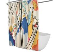 Abstract Colorful Shower Curtain for Bathroom Decor the Blue Rider Famous Painting Prints Shower Curtain Machine Washable Quick Dry 200 x 200 cm