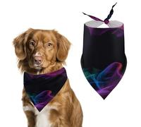 Abstract Colorful Smoke Dog Bandanna Adjustable Pet Triangle Kerchief Scarf for Cat And Dog