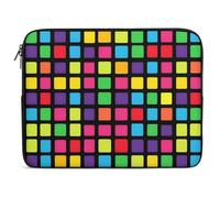 Abstract Colorful Squares Laptop Case Sleeve Bag 12inch Durable Shockproof Protective Computer Carrying Cover Briefcase