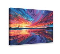 Abstract Colorful Sunset Landscape Poster Canvas Poster Bedroom Decor Landscape Office Room Decor Gift 12x18inch(30x45cm)