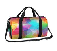 Abstract Colorful Triangles Sports Duffel Bags Weekend Overnight Bag Casual Tote Holdall Travel Gym Luggage Duffel Bag for Kids Girls Boys Women Men