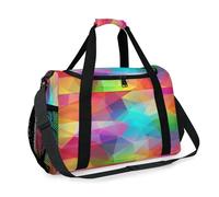 Abstract Colorful Triangles Travel Duffel Bag for Girls Boys Women Men Weekend Overnight Bag Shoulder Tote Luggage Handbag for Travel Sports Gym
