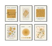 Abstract Colorful Wall Art Paper Prints Unframed Posters (6 Pcs 8x11 inch), Cute Wall Collage Kit Boho Decor (Picasso, Matisse) Poster