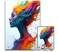 Abstract Colorful Woman Jigsaw Puzzles for Adults 1000 Piece Puzzles for Adults Brain Teaser & Home Decor Perfect 1000 PCS(38x26cm)