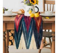 Abstract Colorful Zigzag Striped Table Runner 36 Inches Long,Table Runners Kitchen Dining Tables Decoration for Home Party Decor, Modern Geometric Art Tables Runner Wedding Dresser Scarf