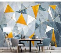 Abstract Colourful Geometric Marble Effect Unique 3D Wallpaper Easy Install Feature Office Living Room Sofa Bedroom TV Background Wall Decoration-200cm×140cm