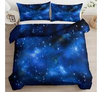 Abstract Constellations Space Bedding Set 260 x 220 cm Super King Duvet Cover, A Cozy Sleep Haven for Teens Kids, Dark Blue Soft Hypoallergenic Microfiber with Zipper 2 Pillowcases
