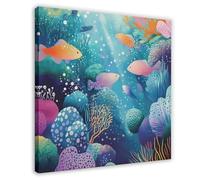 Abstract Coral Reef Canvas Poster Wall Art Decor Print Picture Paintings for Living Room Bedroom Decoration 20x20inch(50x50cm)