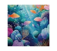 Abstract Coral Reef Canvas Poster Wall Art Decor Print Picture Paintings for Living Room Bedroom Decoration 16x16inch(40x40cm)