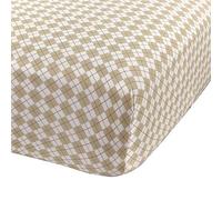 Abstract Cotton Crib Sheets - Fitted Crib Sheet for Standard Crib Mattress - Ultra Soft Crib Sheets for Boys Girls Baby - Universal - Snug Fitted - Cotton - 28"x52" (Beige Argyle)