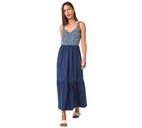 Abstract Cotton Tiered Midi Dress Roman Navy 18