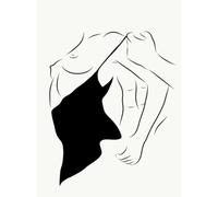 Abstract Couple Love Erotic Line Minimalist Female Sexy Woman Poster Wall Art Pictures Canvas Painting Room Home Decor 21x30cm No Frame