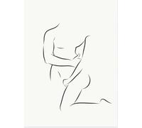 Abstract Couple Love Erotic Line Minimalist Female Sexy Woman Poster Wall Art Pictures Canvas Painting Room Home Decor 21x30cm No Frame