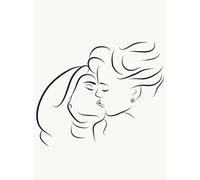 Abstract Couple Love Erotic Line Minimalist Female Sexy Woman Poster Wall Art Pictures Canvas Painting Room Home Decor 21x30cm No Frame