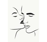 Abstract Couple Love Erotic Line Minimalist Female Sexy Woman Poster Wall Art Pictures Canvas Painting Room Home Decor 21x30cm No Frame