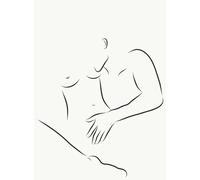 Abstract Couple Love Erotic Line Minimalist Female Sexy Woman Poster Wall Art Pictures Canvas Painting Room Home Decor 21x30cm No Frame