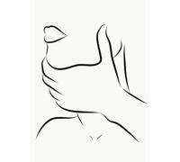 Abstract Couple Love Erotic Line Minimalist Female Sexy Woman Poster Wall Art Pictures Canvas Painting Room Home Decor 21x30cm No Frame