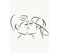 Abstract Couple Love Erotic Line Minimalist Female Sexy Woman Poster Wall Art Pictures Canvas Painting Room Home Decor 21x30cm No Frame