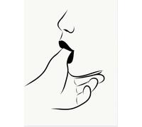 Abstract Couple Love Erotic Line Minimalist Female Sexy Woman Poster Wall Art Pictures Canvas Painting Room Home Decor 21x30cm No Frame