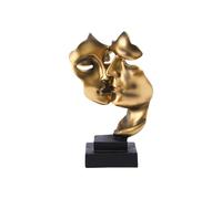 Abstract Couple Sculpture - Silence Is Golden Black Figure Art for Home & Office Decor, Modern Minimalist Design, Elegant Living Room Accent, Unique Gift