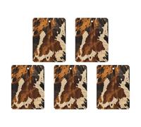 Abstract Cow Skin Car Air Freshener Hanging Incense Chips 5 Pack Automotive Scented Hanging Sheets for Car Home Auto Interior Decor Square,black-style