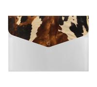 Abstract Cow Skin File Folder 6-Pocket, Waterproof Accordion File Organizer with Snap Closure, Expanding Document Holder for Office, Home