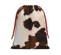 Abstract Cow Skin Print Drawstring Bag wrap, String Pouches, Premium Packaging Bags for Business & Events L