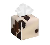 Abstract Cow Skin Print Leather Tissue Box Cover - Foldable Organizer for Bathroom, Living Room, Office, Car - Easy Storage