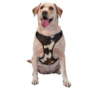 Abstract Cow Skin Printed quick release dog harness reflective pet vest with 2 quick release buckles 4 sizes M ideal for outdoor walks and hikes