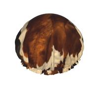 Abstract Cow Skin Shower Cap For Women Reusable Double Layers Bathing Bath Cap Hair Caps Waterproof Elastic Band Ladies Spa Salon Shower Hat Hair Caps