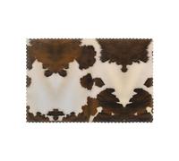 Abstract Cow Skin Table Placemats Set Of 6 12x18 Inch Heat Resistant Placemats Washable Party Kitchen Catering Decoration