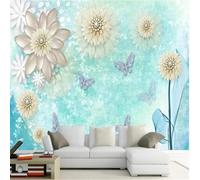 Abstract Creative Floral Butterflies Art 3D Wallpaper Textured Silk Easy Install Living Room Sofa Bedroom Dining Room Home Decoration Wall-150cm×105cm