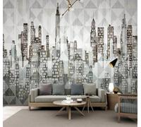 Abstract Creative Geometric Urban Architecture 3D Wallpaper Easy Install Feature Office Living Room Sofa Bedroom TV Background Wall Decoration-430cm×300cm