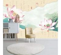 Abstract Creative Pink Lotus Lotus Leaf 3D Wallpaper Textured Silk Easy Install Living Room Sofa Bedroom Dining Room Home Decoration Wall-150cm×105cm