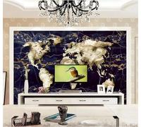 Abstract Creative Three Dimensional World Map Marble Effect 3D Wallpaper Easy Install Feature Office Living Room Sofa Bedroom TV Background Wall Decoration-250cm×170cm