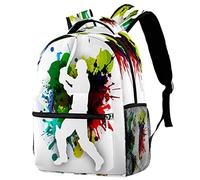 Abstract Cricket Playing Design Backpack School Backpack Book Bag Casual Daypack for Travel