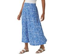 Abstract Crinkle Print A-Line Skirt Roman Blue 14