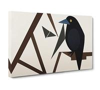 Abstract Crow Bird Canvas Wall Art Print 30x20 Inch